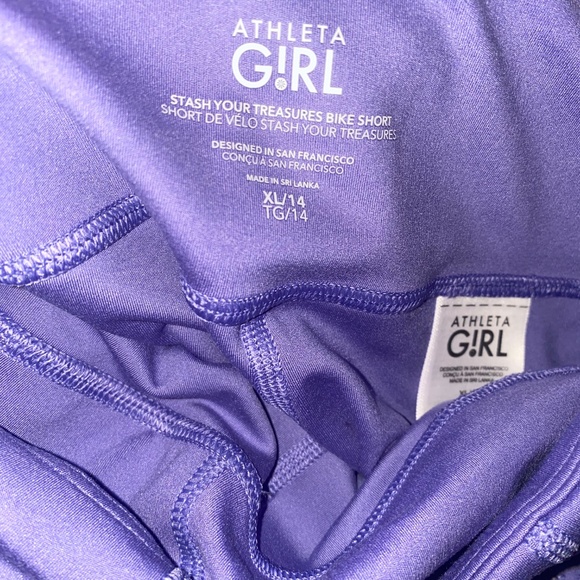 Athleta Stash Your Treasures Bike Shorts set of 2 Pink & Purple NWT XL/14 - Picture 9 of 9